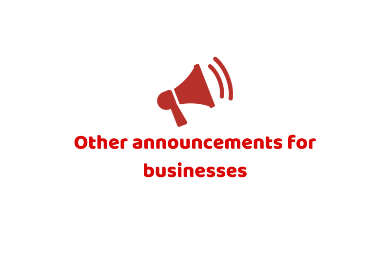 Other Announcements for Businesses - Accotax
