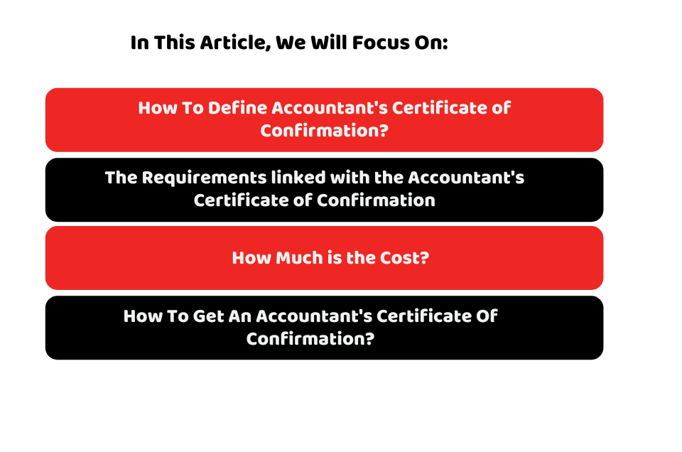 what is anaccountant's certificate of confirmation